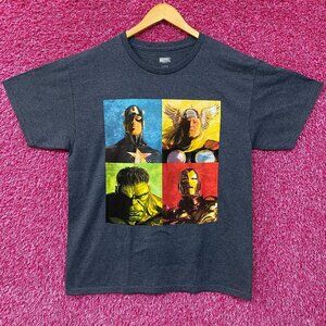 Marvel Avengers Graphic Iron Man, Captain America, Thor , Hulk  Blue T-Shirt lar